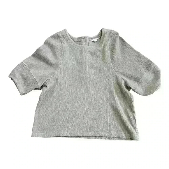 Madewell Ottoman Jacquard Button Back Top Blouse Telluride Stone Size Medium - Picture 1 of 6